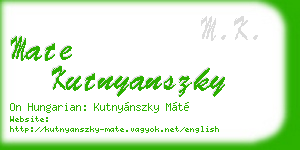 mate kutnyanszky business card