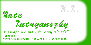 mate kutnyanszky business card